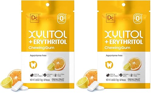 Miniatura 24 de DC24 DAILY CARE Goma de mascar sin aspartamo y sin azúcar, xilitol con eritritol, baja en calorías, sin azúcar, goma de mascar con sabor a sandía