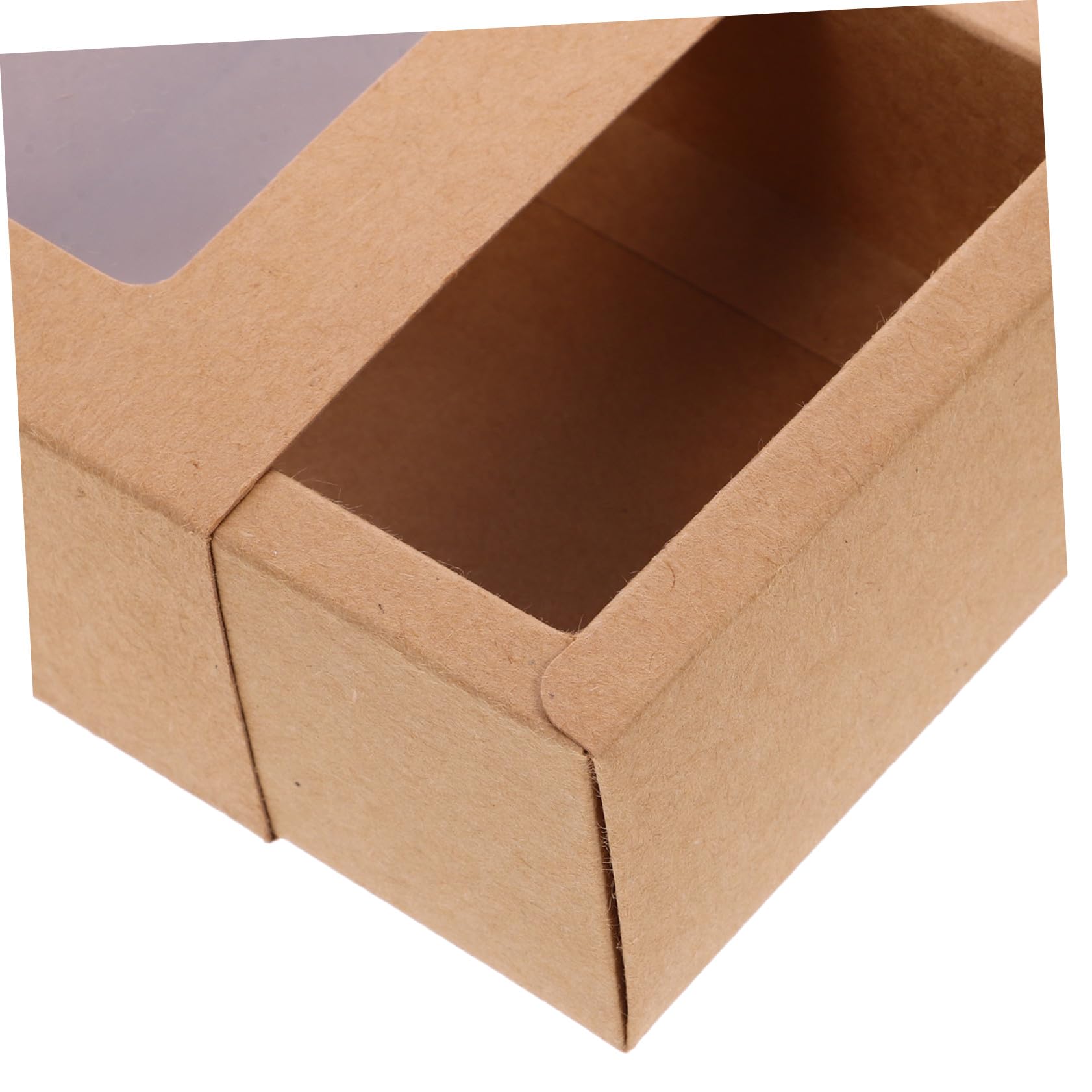 Abaodam 10 pezzi Scatole Regalo in Carta Kraft Finestra Trasparente in PVC Design Scorrevole per Conservazione Cioccolatini e Piccoli Dolci per Feste e Matrimoni