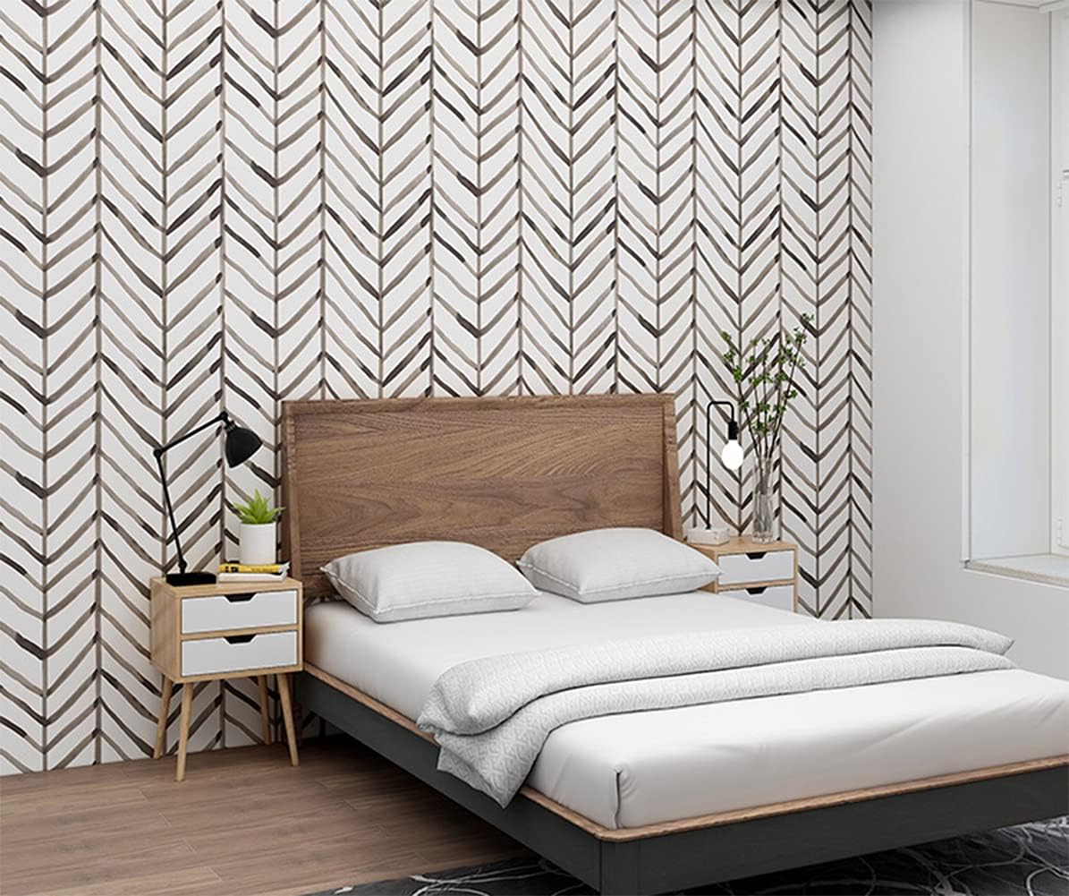 Peel and Stick Wallpaper Modern Stripe Wallpaper Removable Vinyl Self Adhesive Decorative Paper for House, Room, Kitchen & Furniture (Tree branch-17.7in x32.8ft)