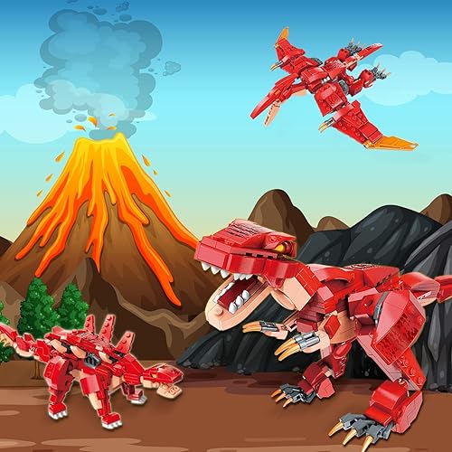 Miniatura 2 de HSANHE Juego de construcción de dinosaurios 3 en 1 para niños de 6 a 12 años, ladrillos de construcción de dinosaurios STEM juguete educativo