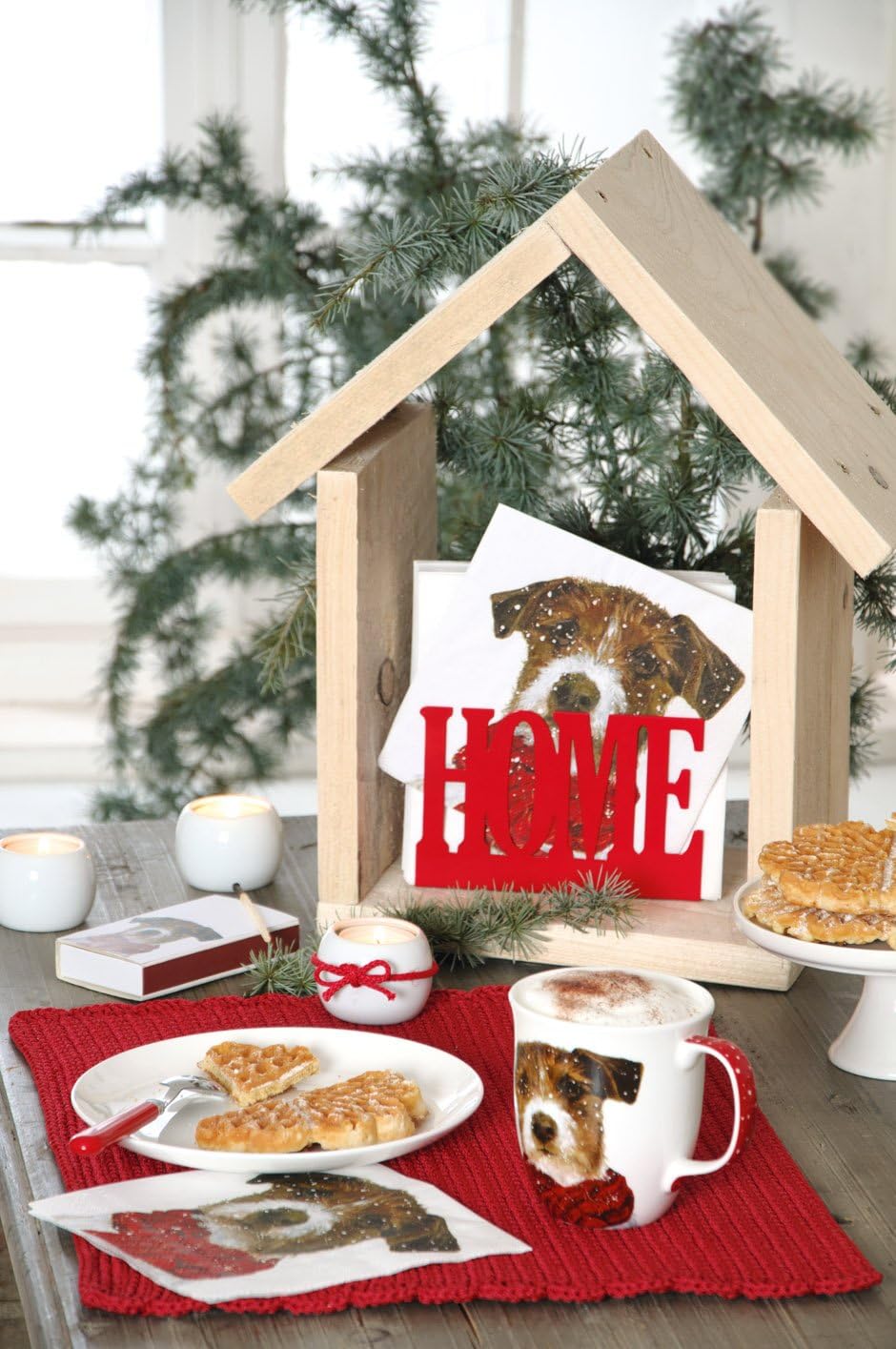 Boston International Christmas Cocktail Napkins, Archie Dog