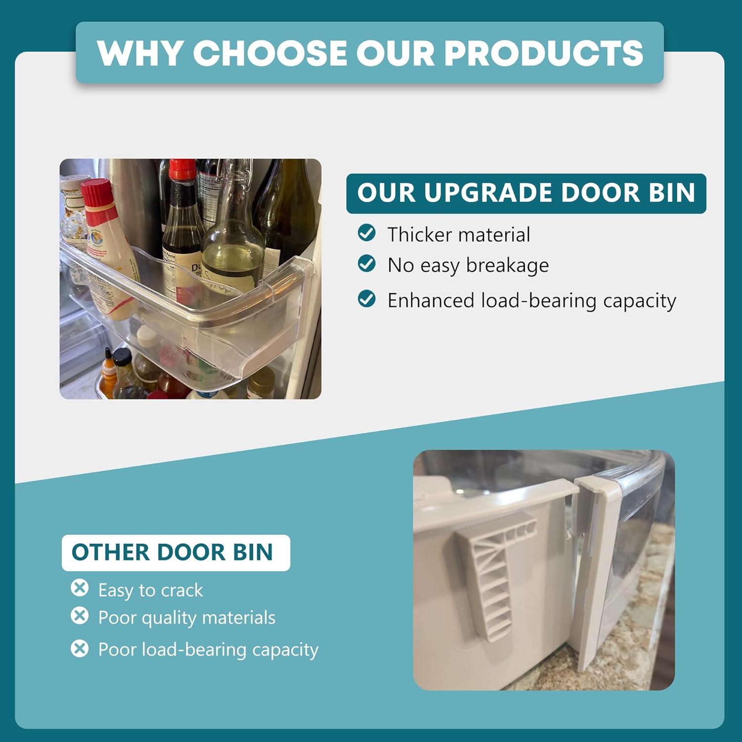 AAP73252202 AAP73252209 Refrigerator Door Bin Replacement for L-G Ken-more Elite Refrigerator 795 parts, Right Refrigerator Replacement Door Bin LFX25991ST LFX31925ST LFXC24726S - 2 PACK by Fetechmate