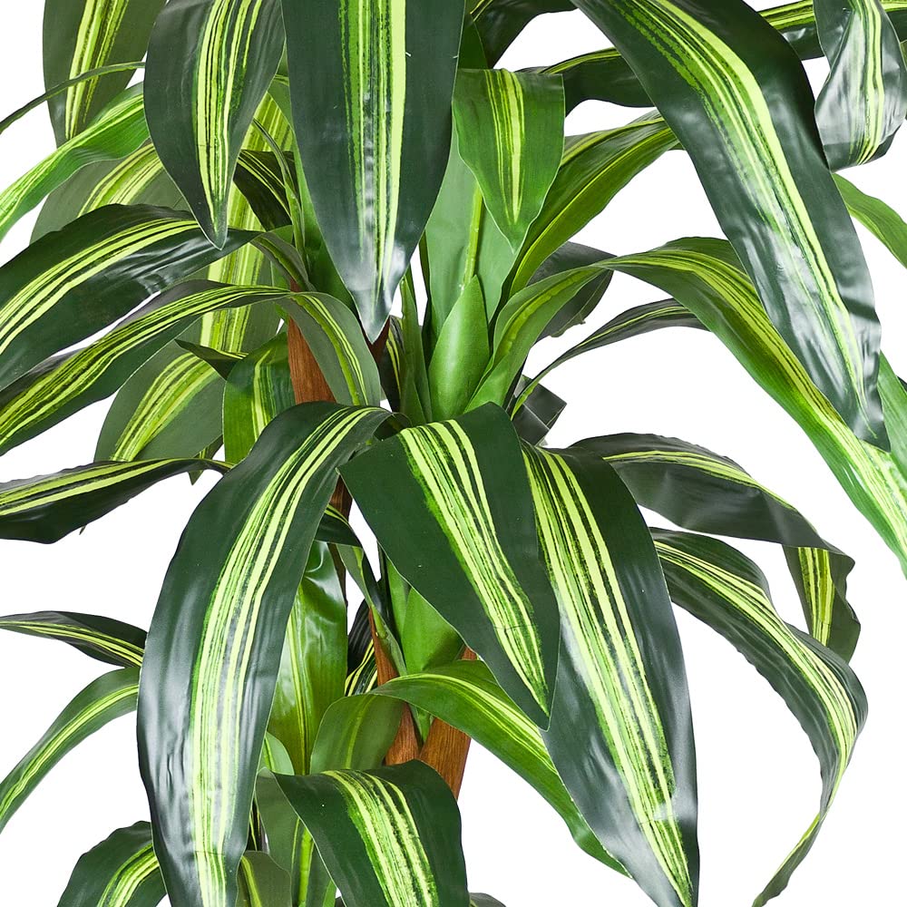 Dragonnier Dracéna Plante Artificielle Artificiel Plastique avec Pot 180cm Bois Véritable Decovego