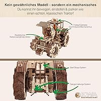 Vista 4 de EWA - Modelo de madera mecánico 3D - Tractor de bricolaje con sistema Start-Stop, motor de seis en línea y más - Rompecabezas de madera 3D
