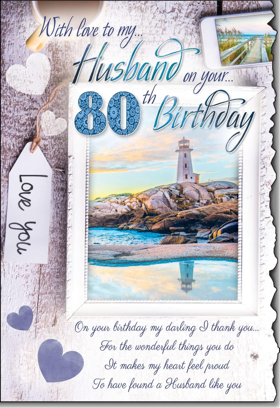 With Love To My Husband On Your 80th Birthday Card Lovely Verse