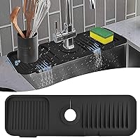 Vista 1 de Protector contra salpicaduras de cocina para fregadero, alfombrilla de silicona para grifo de fregadero, protector contra salpicaduras para grifo