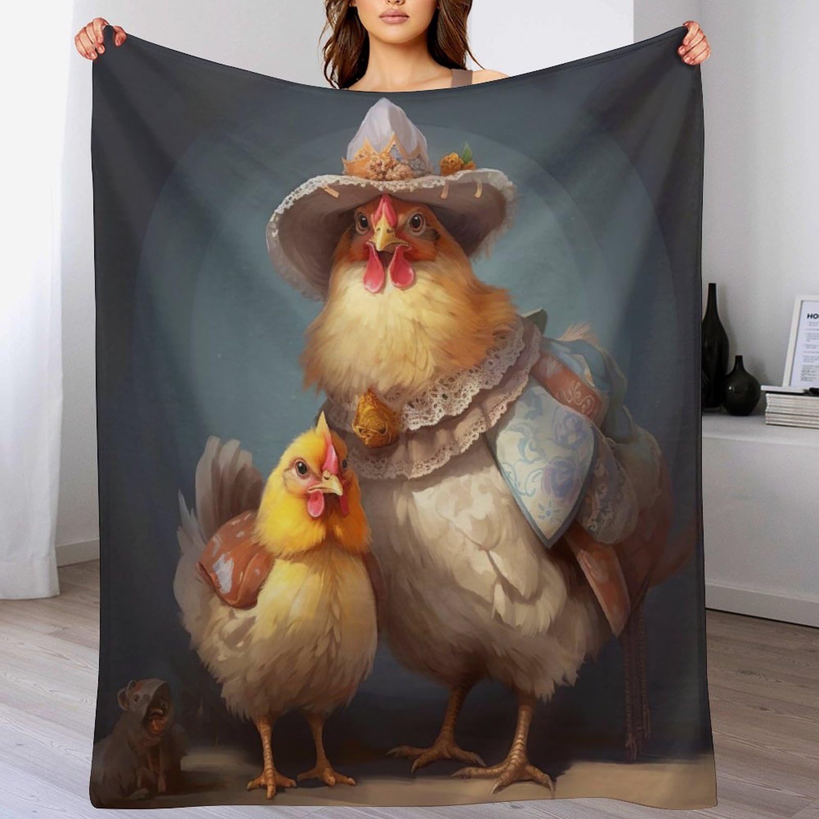 Couvertures polaires en poulet douillettes pour un hiver au chaud devant la télé