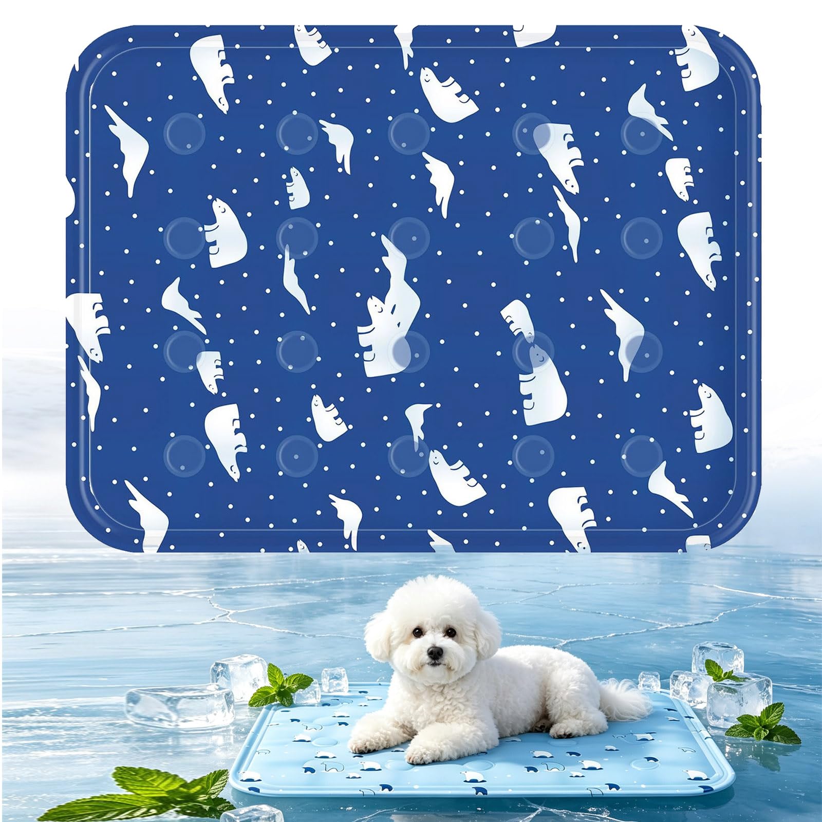 Pet Cooling Mat, 2026 New Non-Toxic Pet Cool Pad Bed Cushion for Dogs, Cats, and Rabbits, Anti-Scratch Foldable Soft Mat for Crate Floor Sofa, Heat Relief Mats with Cute Print in Hot Summer