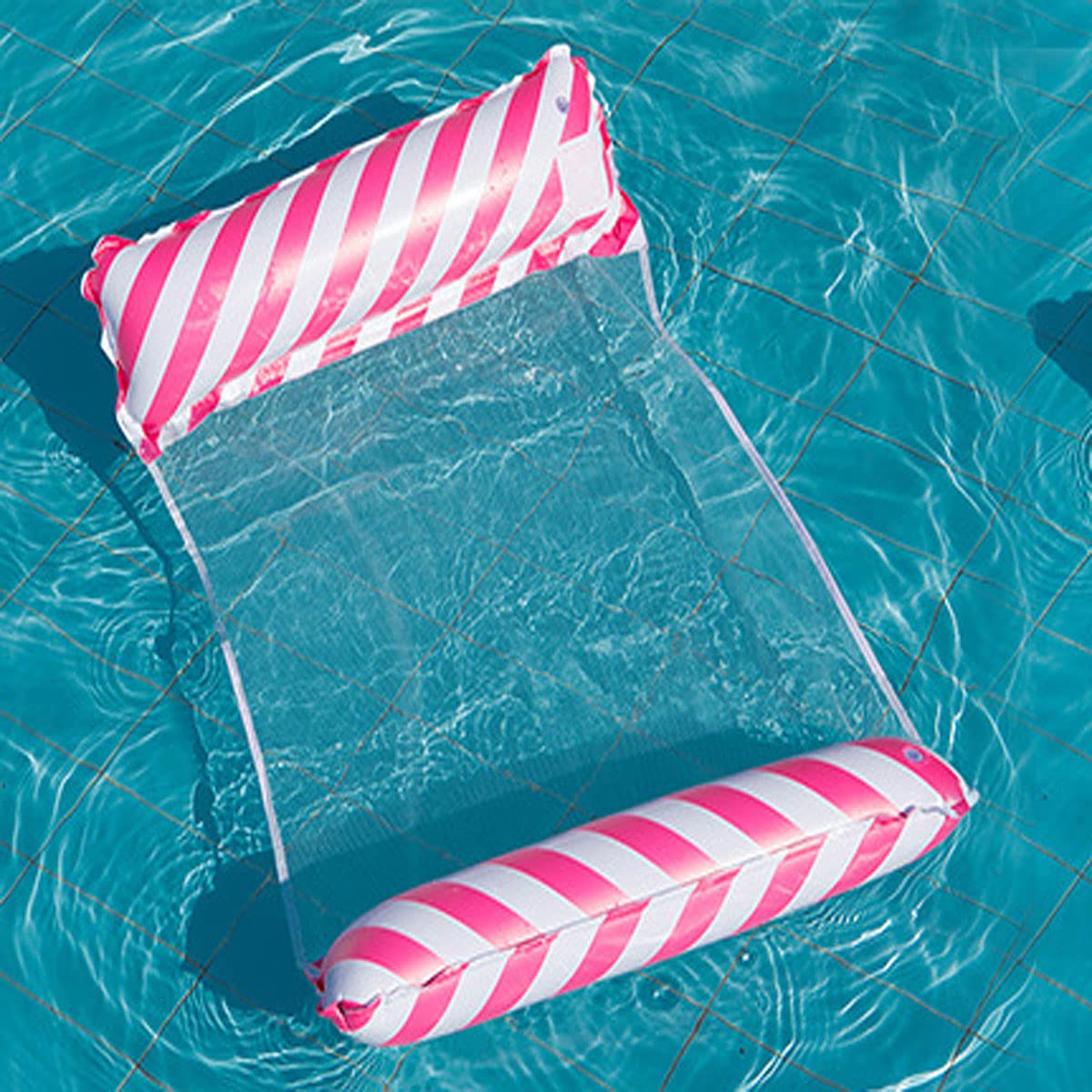 Wasserluftmatraze,Luftmatratze hängematte,WasserHängematte 4-in-1Loungesessel Pool Lounge luftmatratze Pool aufblasbare hängematte Pool aufblasbare hängematte für wasserliege(rot) Spielzeug