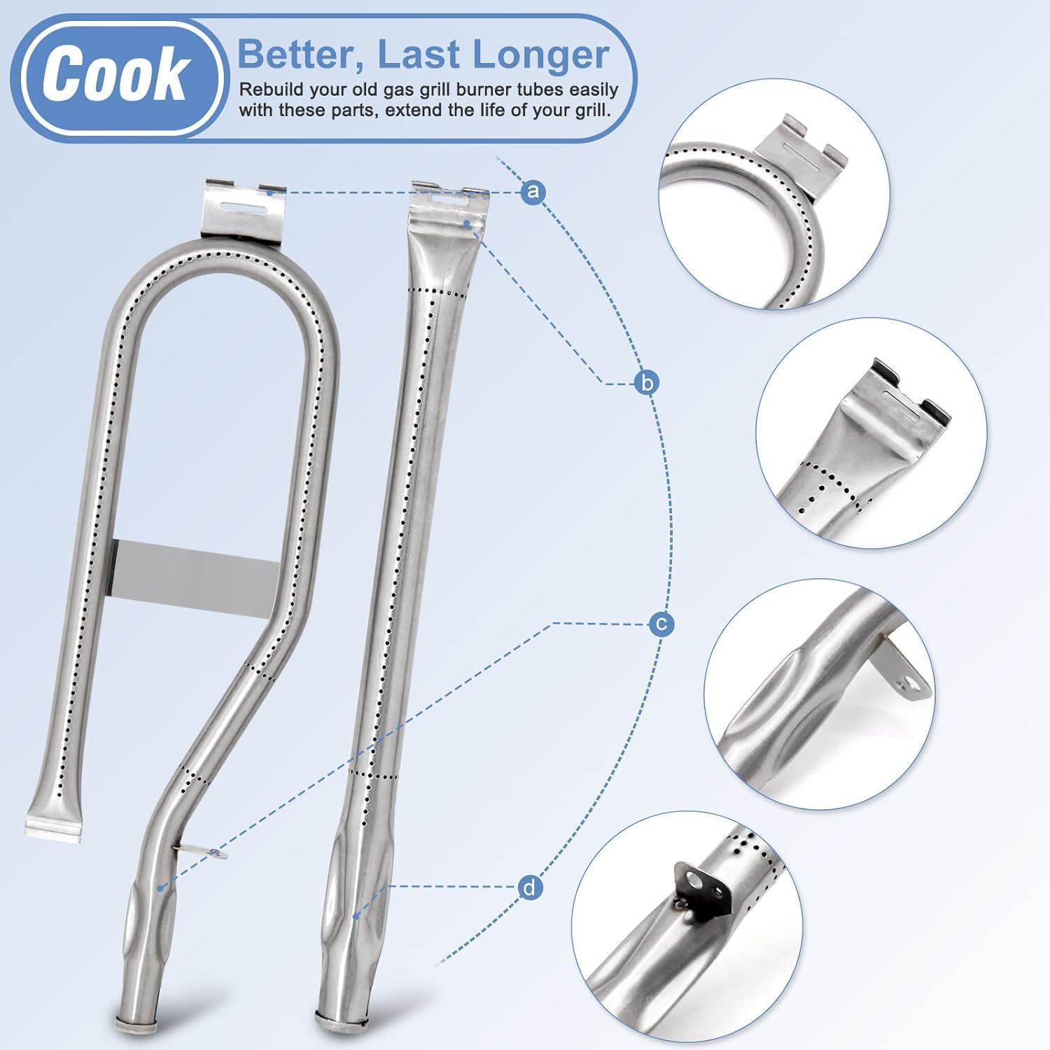 Criditpid Grease Tray for Dyna Glo Grill Replacement Parts 5 Burner DGH474CRP, DGH485CRP, DGH483CRP, 4 Burner DGH450CRP, 24"-30" Adjustable Drip Pan Tray and Heat Shields Kit for Dyna-glo Grill Parts