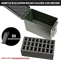 Vista 2 de Aolamegs 24 revisteros de espuma de lata de munición de .50 Cal (precortado, espuma de grado militar)