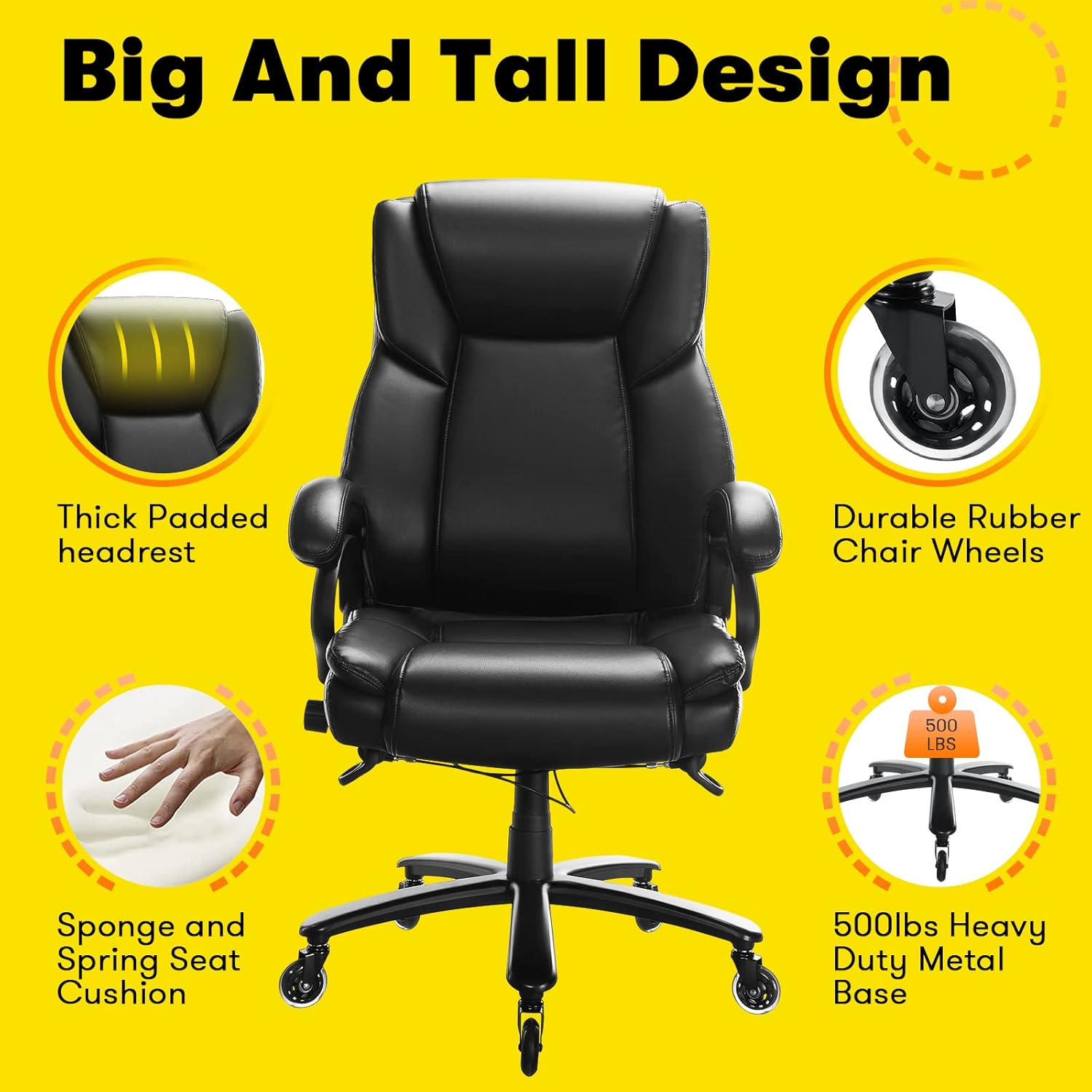 Buy OFIKA Heavy Duty Big and Tall Office Chair,400LBS Capacity Office
