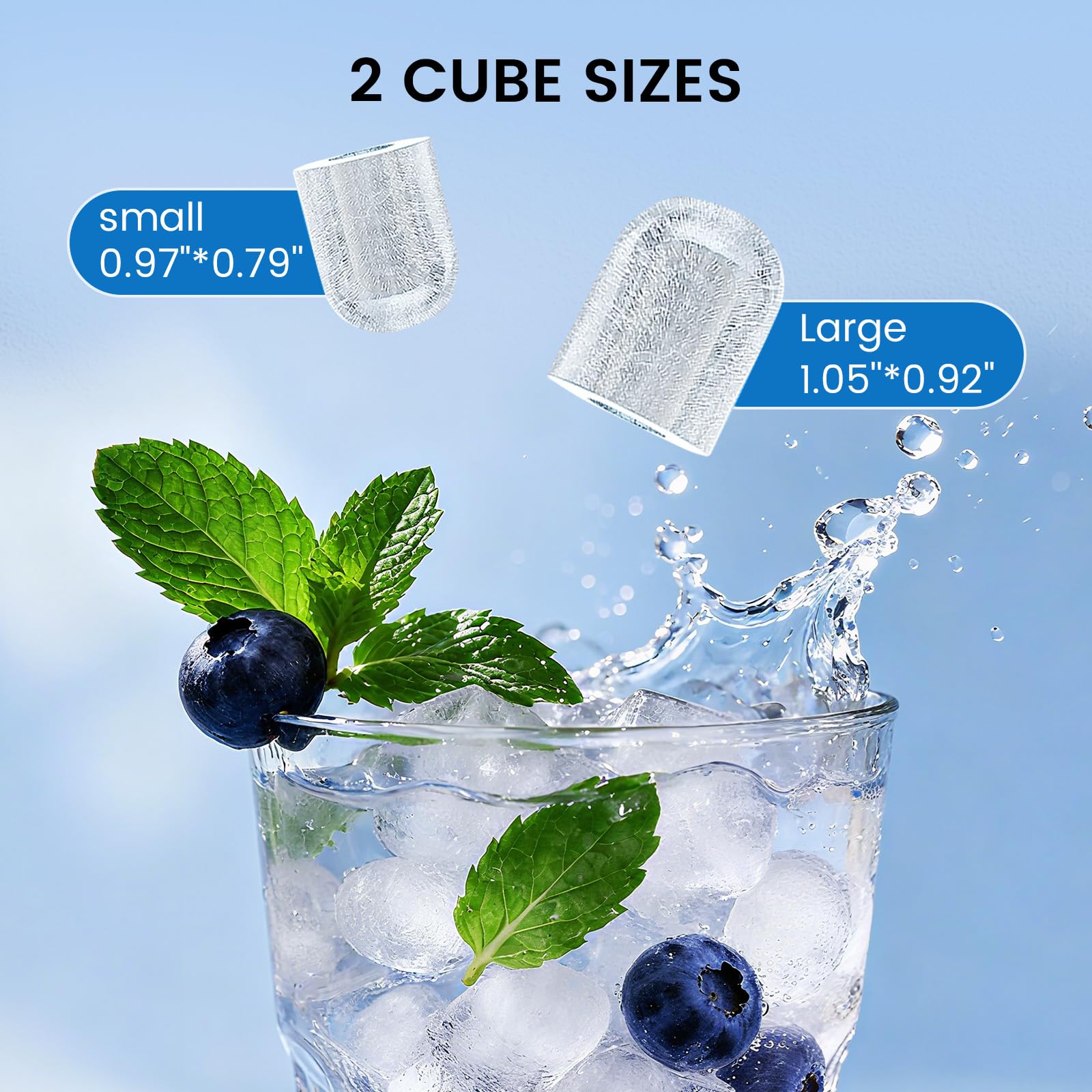 Cowsar Ice Maker Countertop, Stainless Steel Portable Ice Maker Machine With Self-Cleaning, 26.5lbs/24hrs, 6 Mins/9 Pcs Bullet Ice, Perfectly For Home Use, Gift on Fridge.com - View 3