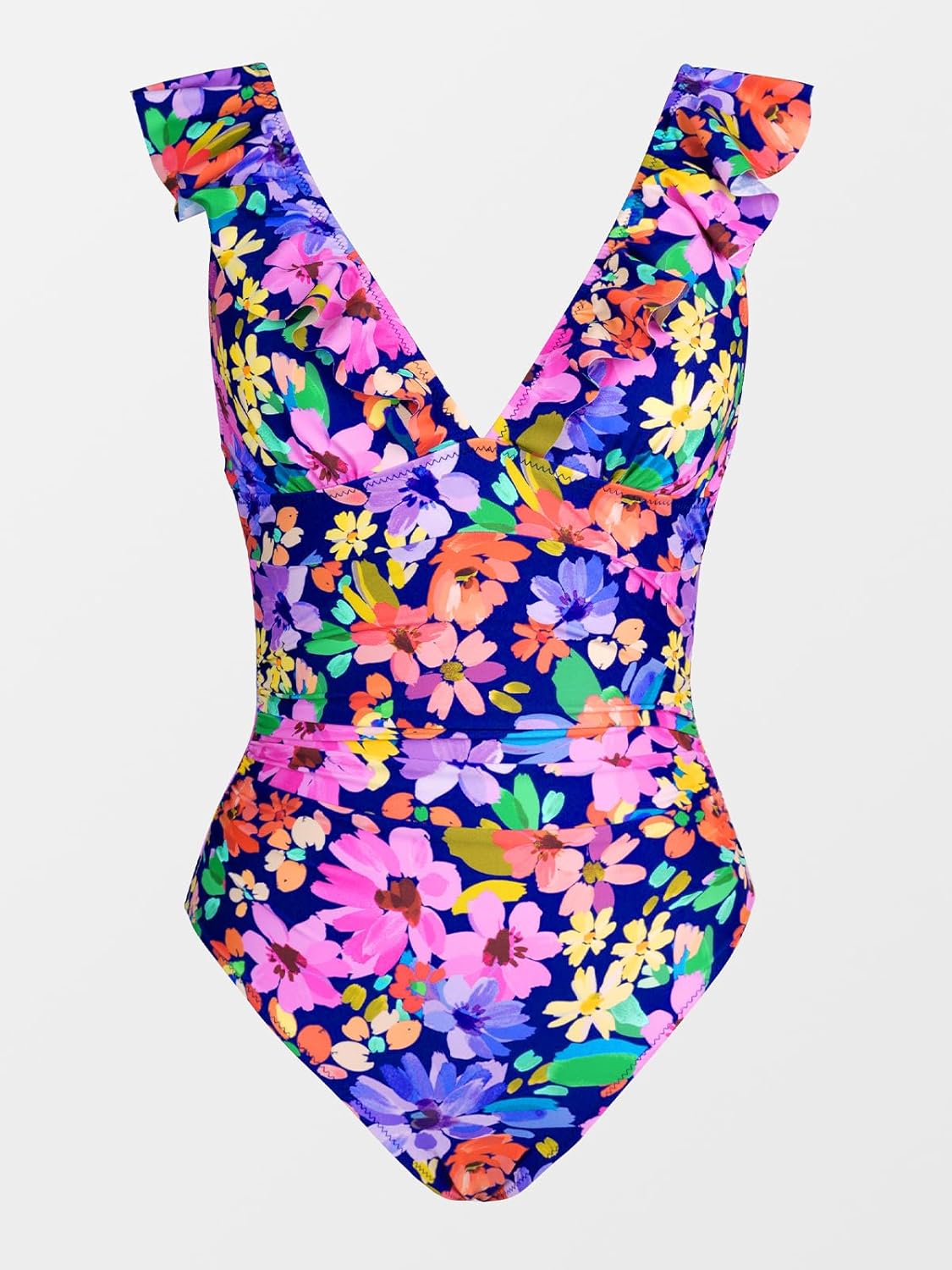 CUPSHE Women's Ruffled One Piece Swimsuit V Neck Lace Up - Image 5