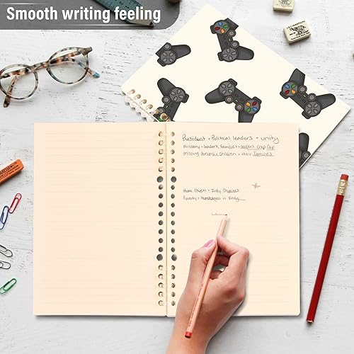 Miniatura 4 de Glaphy Video Game Cartoon Journal Notebook A5 Spiral Notebooks, 60 Sheets College Ruled Paper, Durable Hardcover, 8.3 x 5.7 in