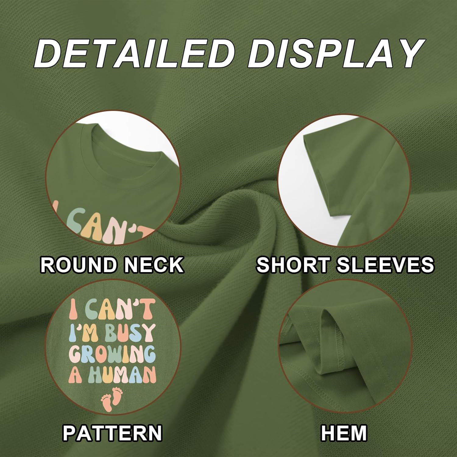 Pregnancy Announcement Shirts Growing A Human Shirt Women Cute Funny Graphic Maternity Tees Pregnant Mom Gifts Tops - Image 6