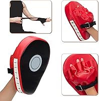 Vista 6 de Juego de 3 en 1 de guantes de boxeo y mitones de golpeo para niños, guantes de boxeo deportivos con almohadillas para manos y vendas, juego