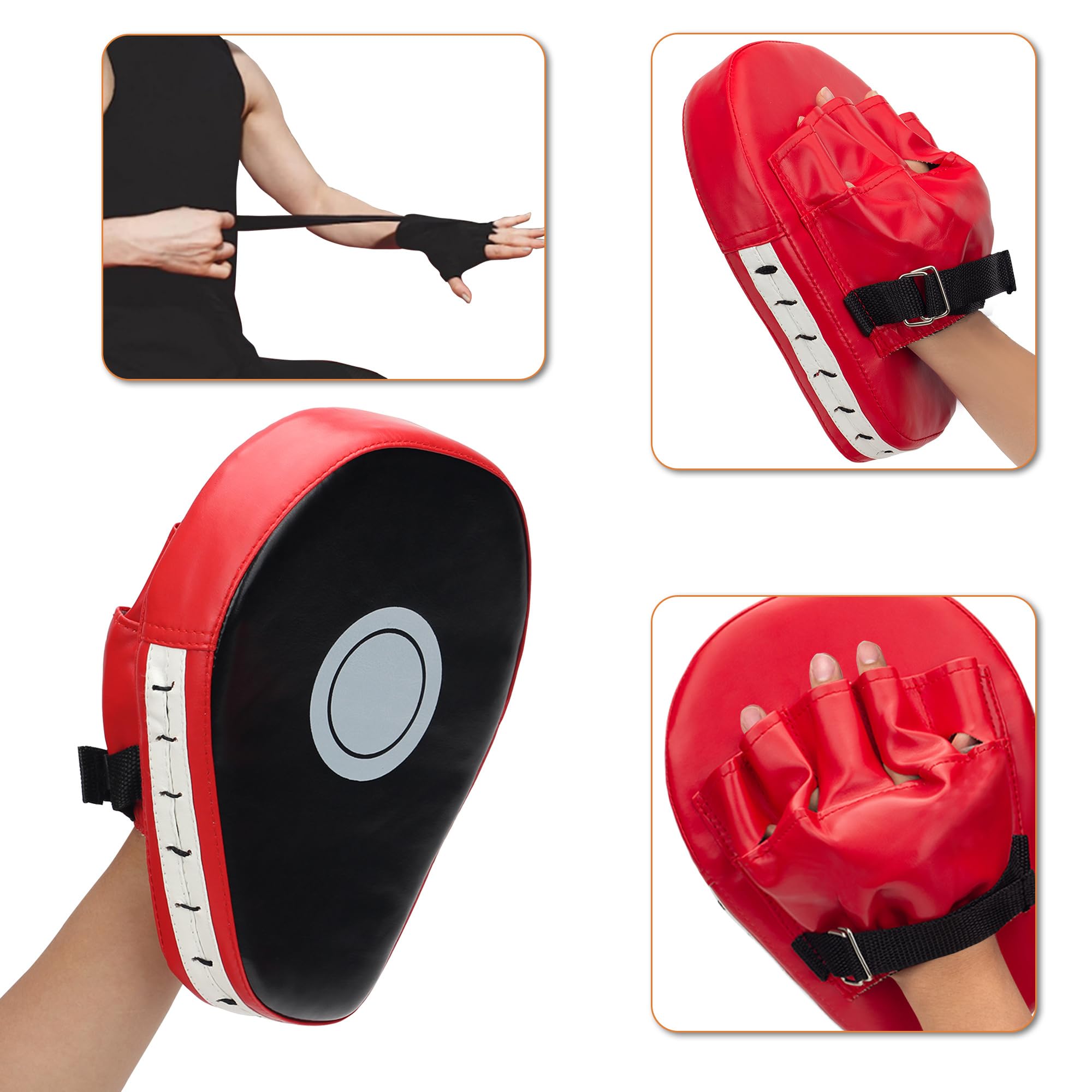 Kit de Enfants Gants de Boxe avec Pattes d'ours Boxe, Junior Boxing Mitaines de Punch pour Taekwondo Kickboxing Muay Thai Karate Sparring Trainning avec Bandage de Boxes