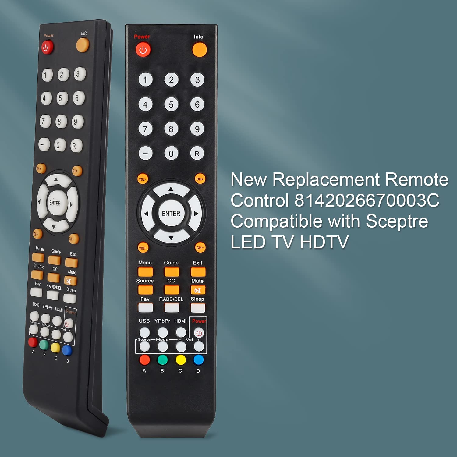 2 Pack Universal Replace Remote Control 8142026670003C Fit for All Most Sceptre TV LED HDTV LCD Remote