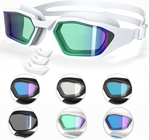 Whale Gafas de natación A1 GE Nano de larga duración, antivaho UV, unisex, cómodas, visión clara