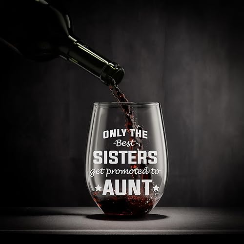 Miniatura 3 de NeeNoNex Solo Las Mejores Hermanas Reciben Promoción a Tía Embarazo Anuncio Copa de Vino Sin Tallo (tía)