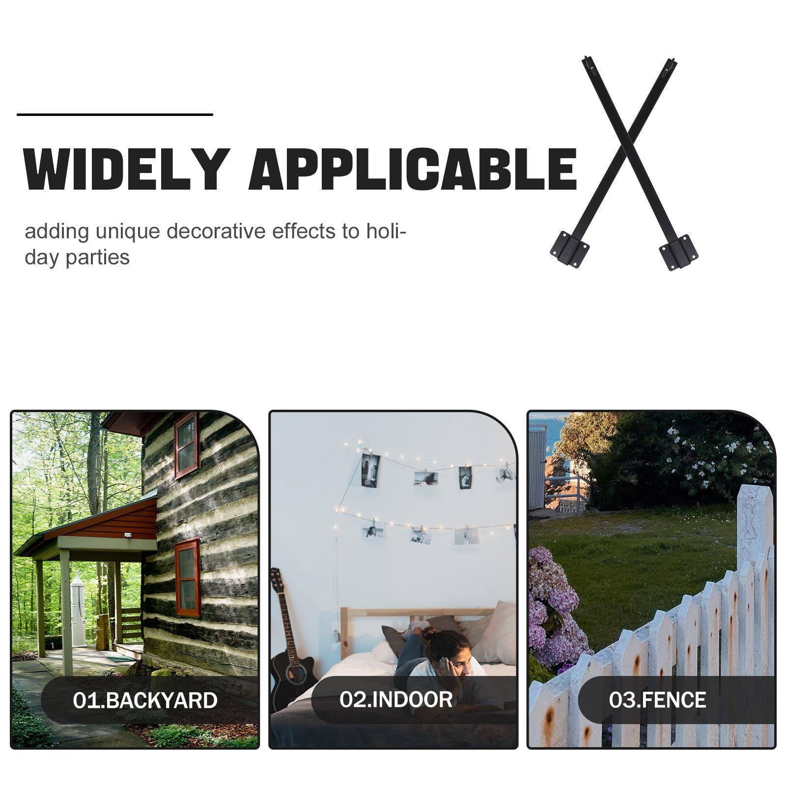 Toddmomy Poste de Luz de Cadena, Postes para Luces de Cadena de Patio, Negro, de Hierro, Resistente Corrosión, Altura Ajustable, para Fiestas y Vallas