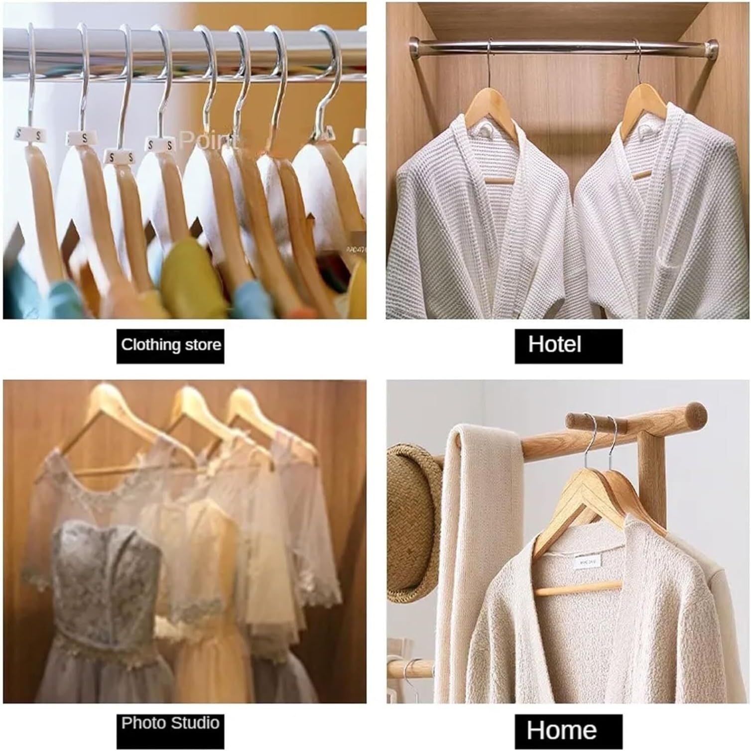 Perchas Perchas De Madera para Ropa, Estantes De Secado De Madera Antideslizantes para Traje, Camisa, Pantalones, Abrigo Perchas Ropa(10pcs)