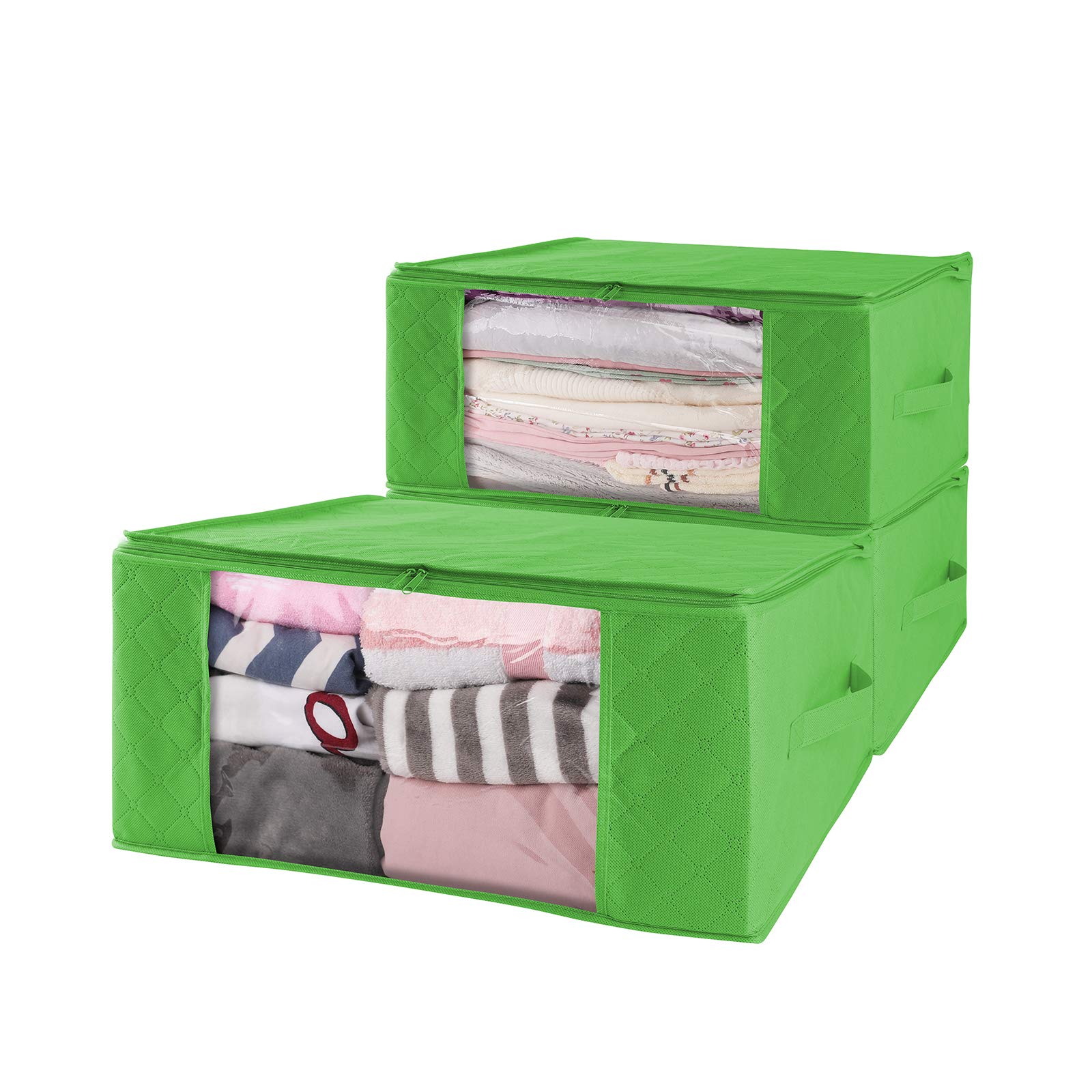 LEOCLOTHO Aufbewahrungstasche 3er-Set - 41L Faltbar Unterbett Organizer - Beige