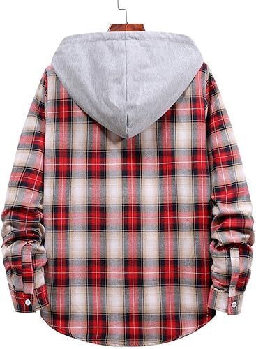 Miniatura 3 de Muecwrye Camisas a cuadros para hombre, moda 2024, primavera, manga larga, cárdigan, abrigos, camisas con botón de cobertura, camisas holgadas y