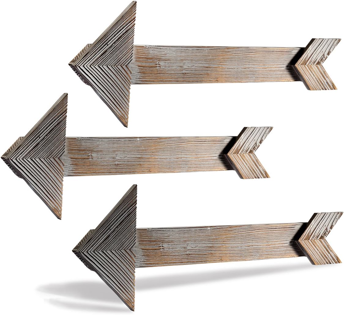 Rustic Wall Decor-Farmhouse Decor-Home Decor Arrow Decorative Signs-Decoration for Room (3, 5.9 x 17.5 inches)
