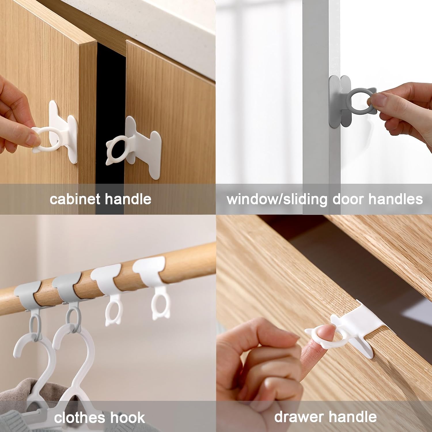 Toilet Seat Lifter, 4 Pcs Cute Silicone Toilets Lid Lifter, Toilet Handle Tabs Can Avoid Touching the Toilets, Toilet Accessories Tool for Home Bathroom, Office, Hotel (White, Gray)