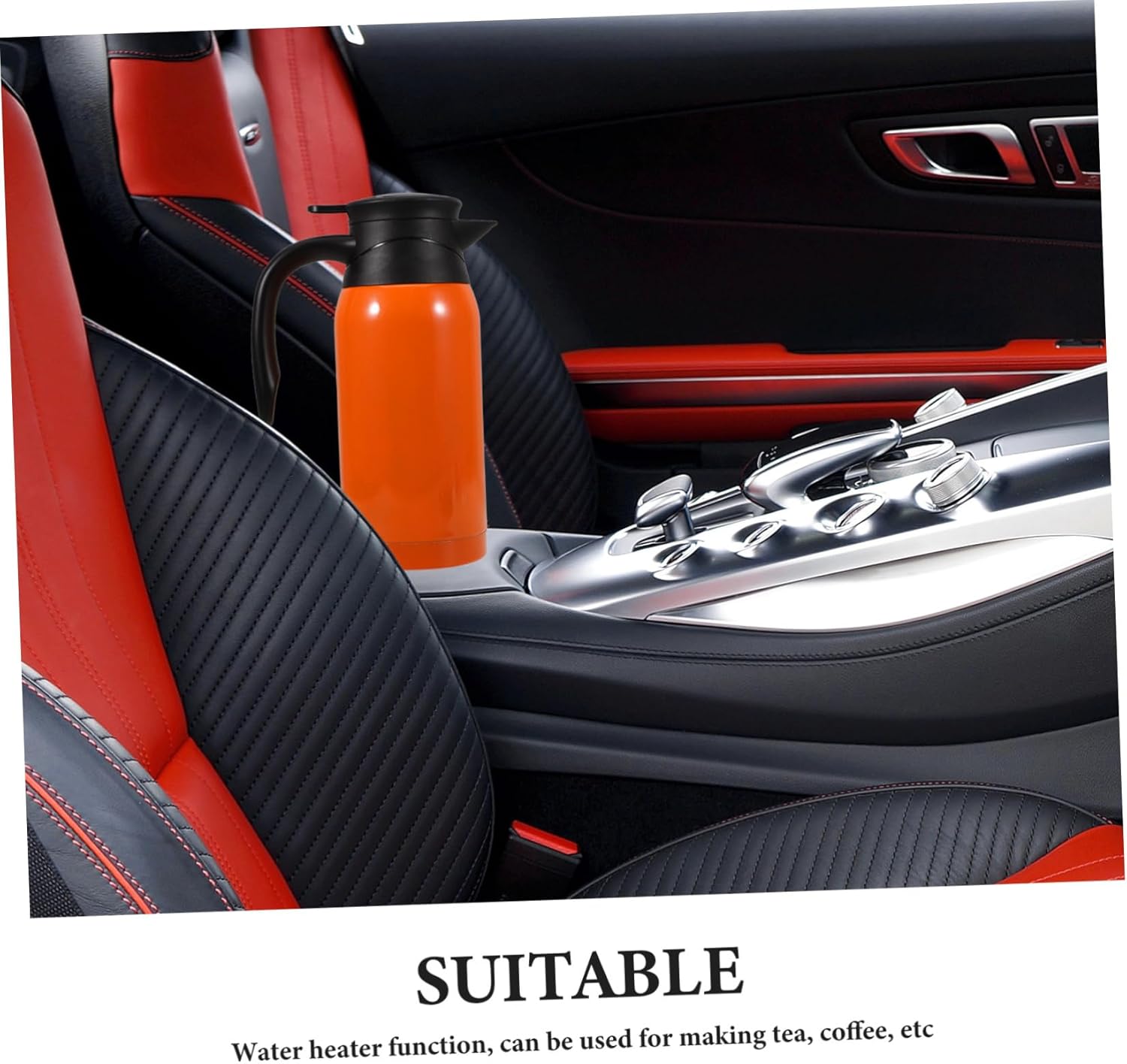 Portable Car Kettle Electric Heater for Travel Water Boiler Truck-compatible Design for Hot Beverages Efficient Heating Ample Capacity for Trips