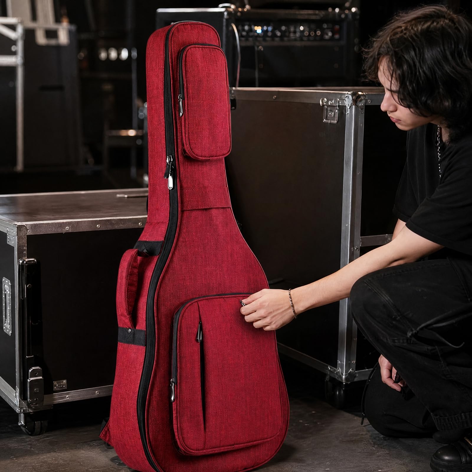 TISHITA Funda Guitarra 36 Pulgadas Impermeable Funda Guitarra con Correas Mochila Ergonómica para Guitarristas, Ensayos