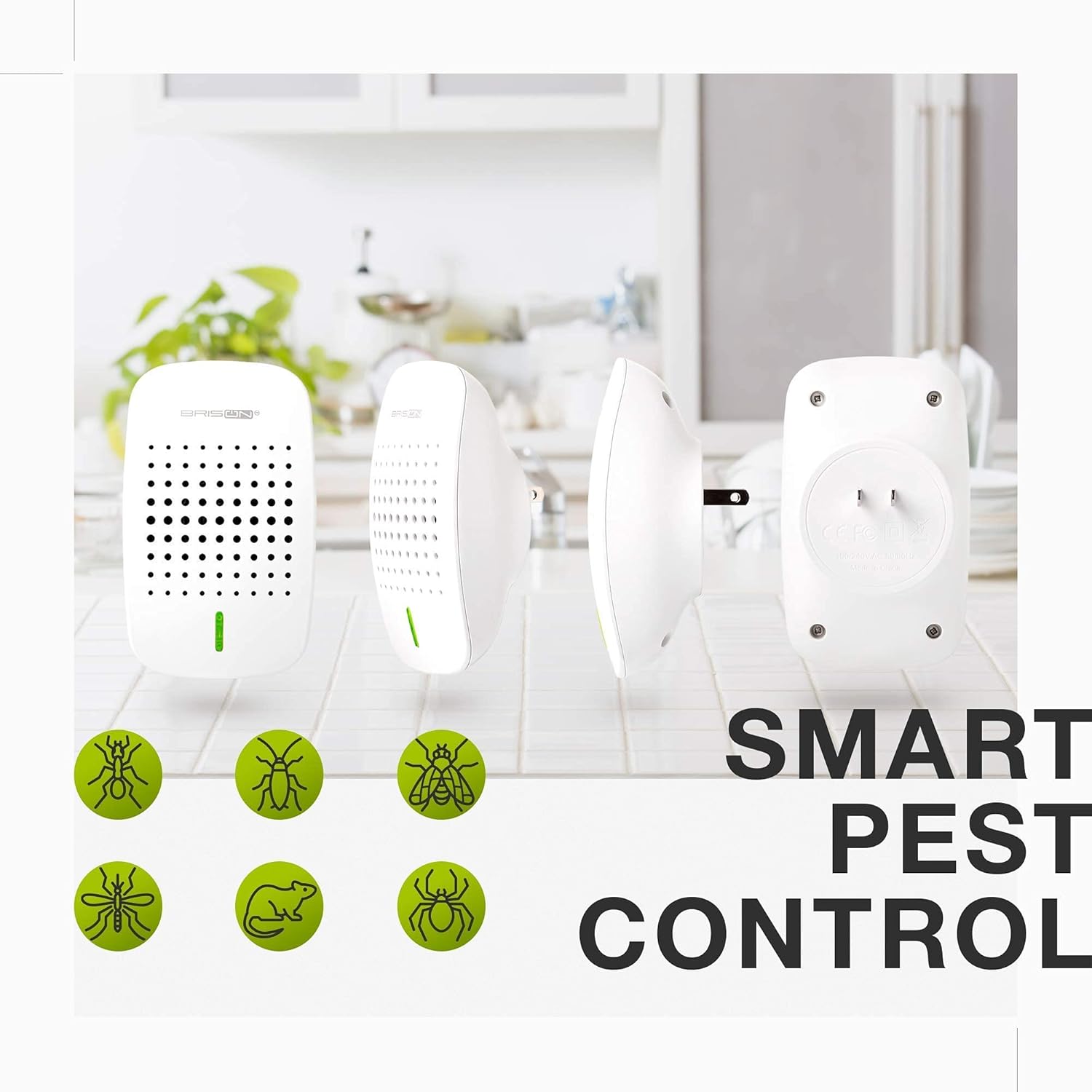 BRISON Ultrasonic Pest Repeller - Easy & Humane Way to Reject Rodents Ants Cockroaches Beds Bugs Mosquitos Fly Spiders Rats 1 Pack : Patio, Lawn & Garden