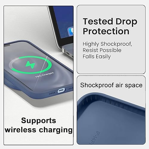 Miniatura 5 de Funda compatible con iPhone 14 Pro con protección de cámara mejorada, funda de silicona mate para teléfono, a prueba de golpes, delgada, cubierta