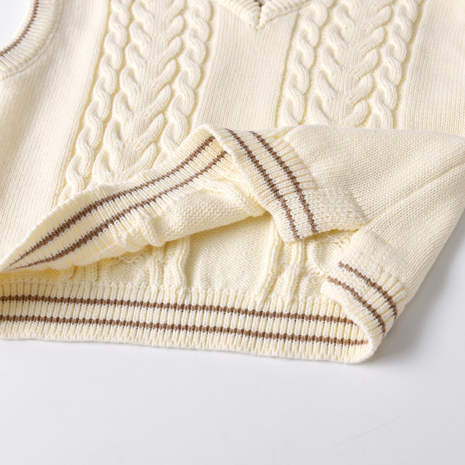 Boys and Toddlers' Sweater Vest Cotton Knitted Streetwear Preppy Style V Neck Crop Knitwear Tank Top for Kids - Image 7