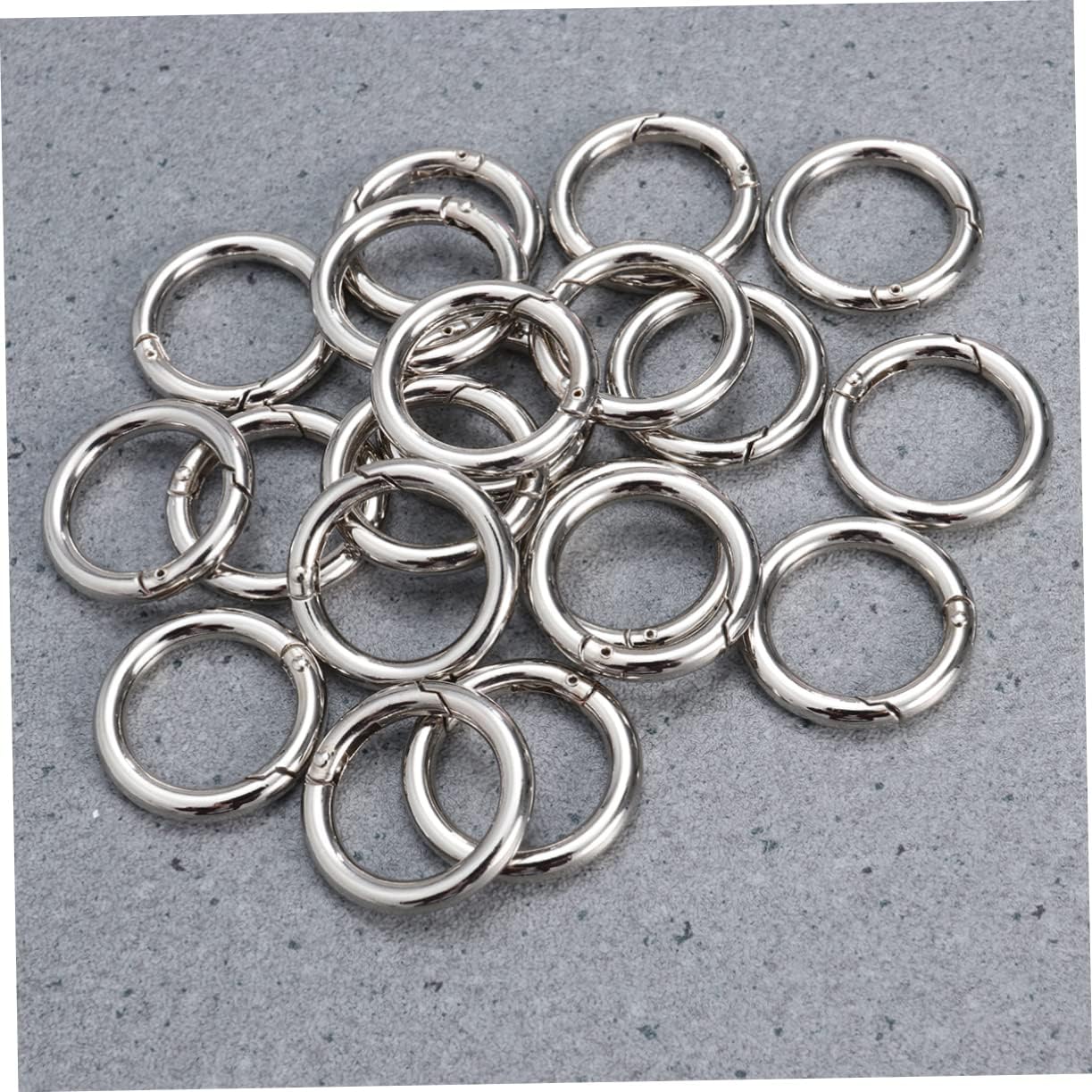 NUOBESTY 200pcs Zinc Alloy Open Jump for Jewelry Making Polished Split Key Silver for Crafts Bags