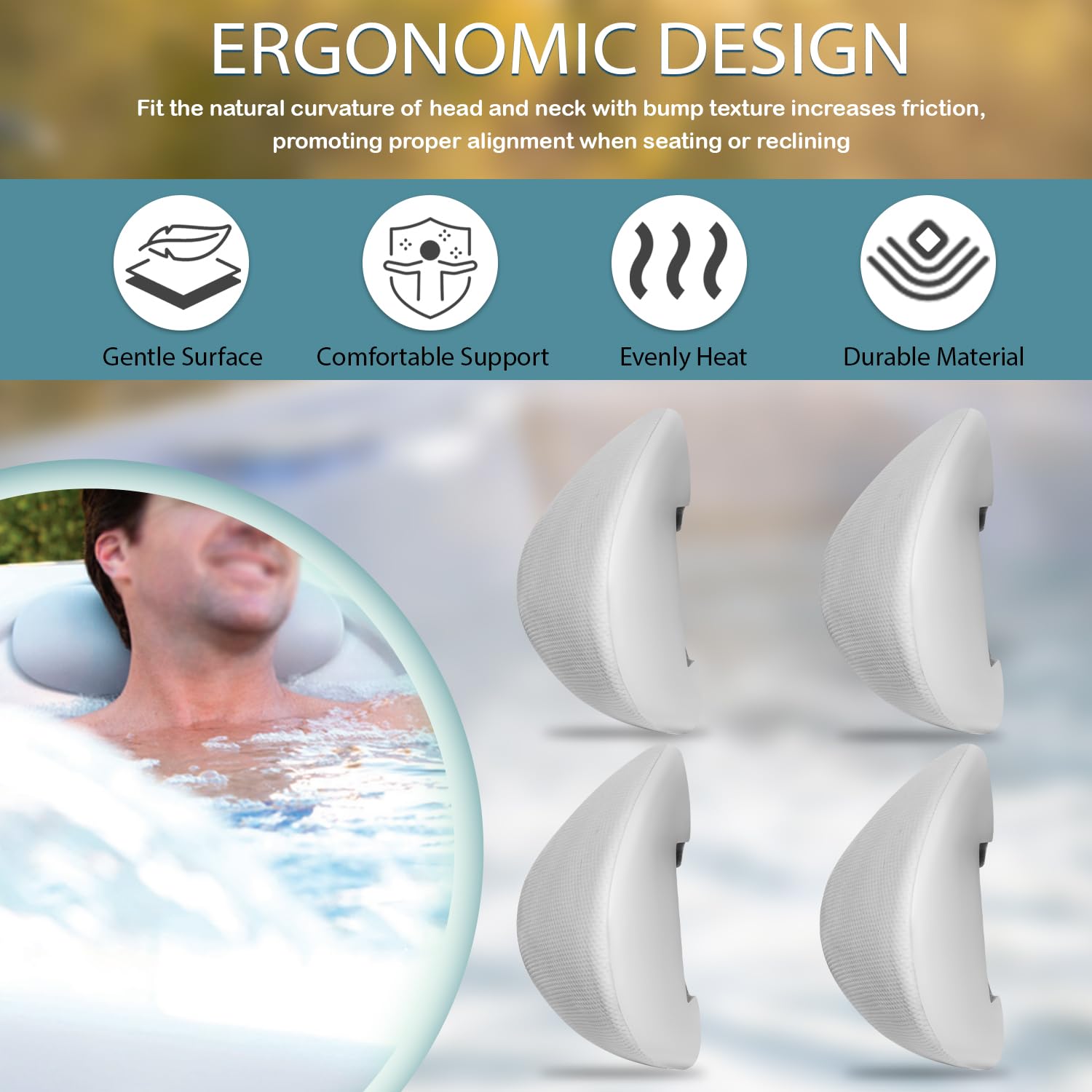 Paquete de 4 almohadas de repuesto 77444 para aguas termales, puntos calientes, Watkins Spas 2011-actual, 11.2 pulgadas de largo x 4 pulgadas de ancho, compatible con relé de modelo, Rhythm, Tempo,