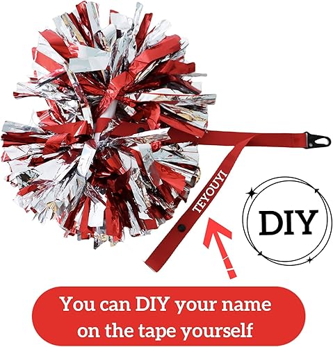 Miniatura 4 de TEYOUYI Soporte de pompón hecho a medida para accesorios de animadora para pompones de animadora sin pompones incluidos, rojo
