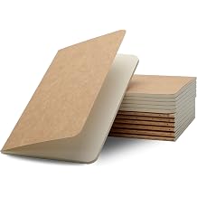 TWONE Pocket Notebook, 12 Pack Softcover Small Notebook for Taking Notes, Plain Paper, 30 Sheets, 3-1/2  x 5-1/2 , Kraft Brown Cover