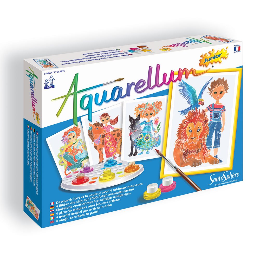 SentoSphère Aquarellum Junior Lamas - Kit Peinture Aquarellable Magique Dès 7 Ans