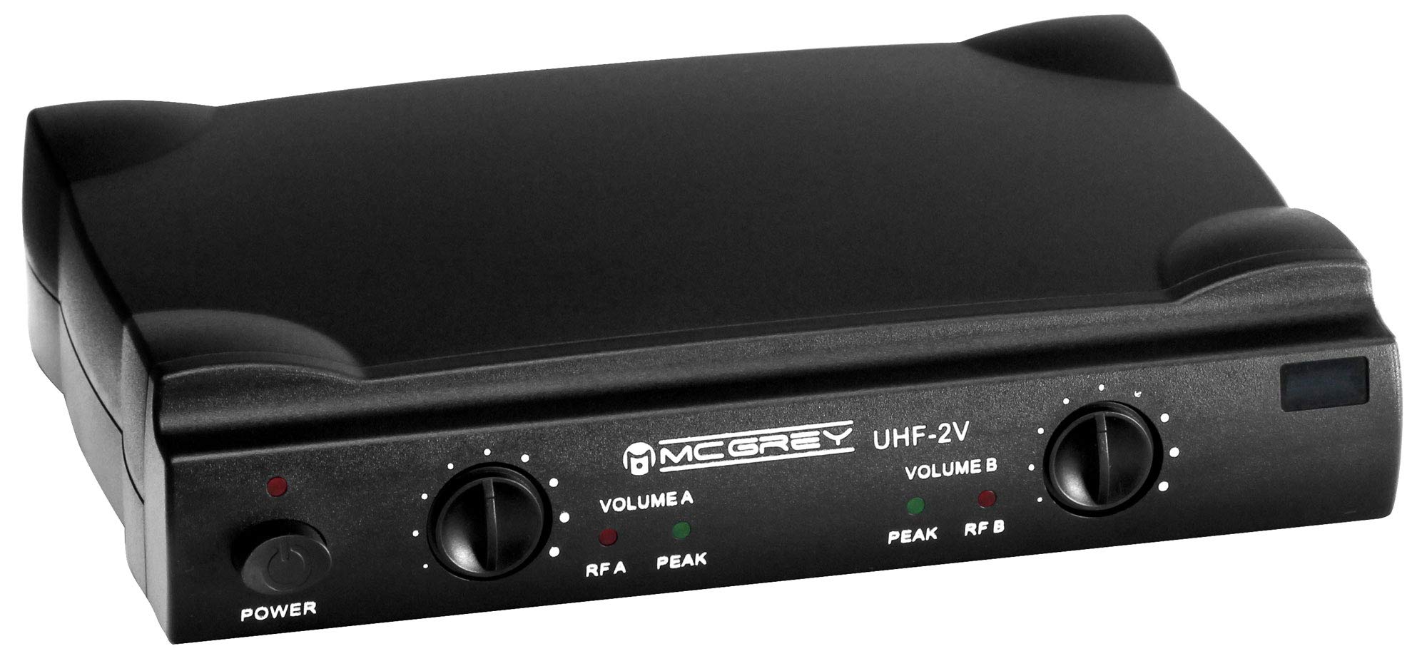 McGrey UHF-2V Dual Funk Mikrofon Set mit 50m Reichweite (Wireless Komplettset mit 2 x Handmikrofon, Betriebsdauer ca. 8 Stunden, 6,3mm Klinke Ausgang) schwarz