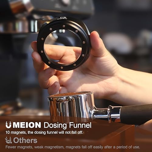 Miniatura 3 de Juego de embudo dosificador de espresso de 2.126 in y pantalla de disco para portafiltros Breville de 2.126 in, embudo magnético de café, pantalla