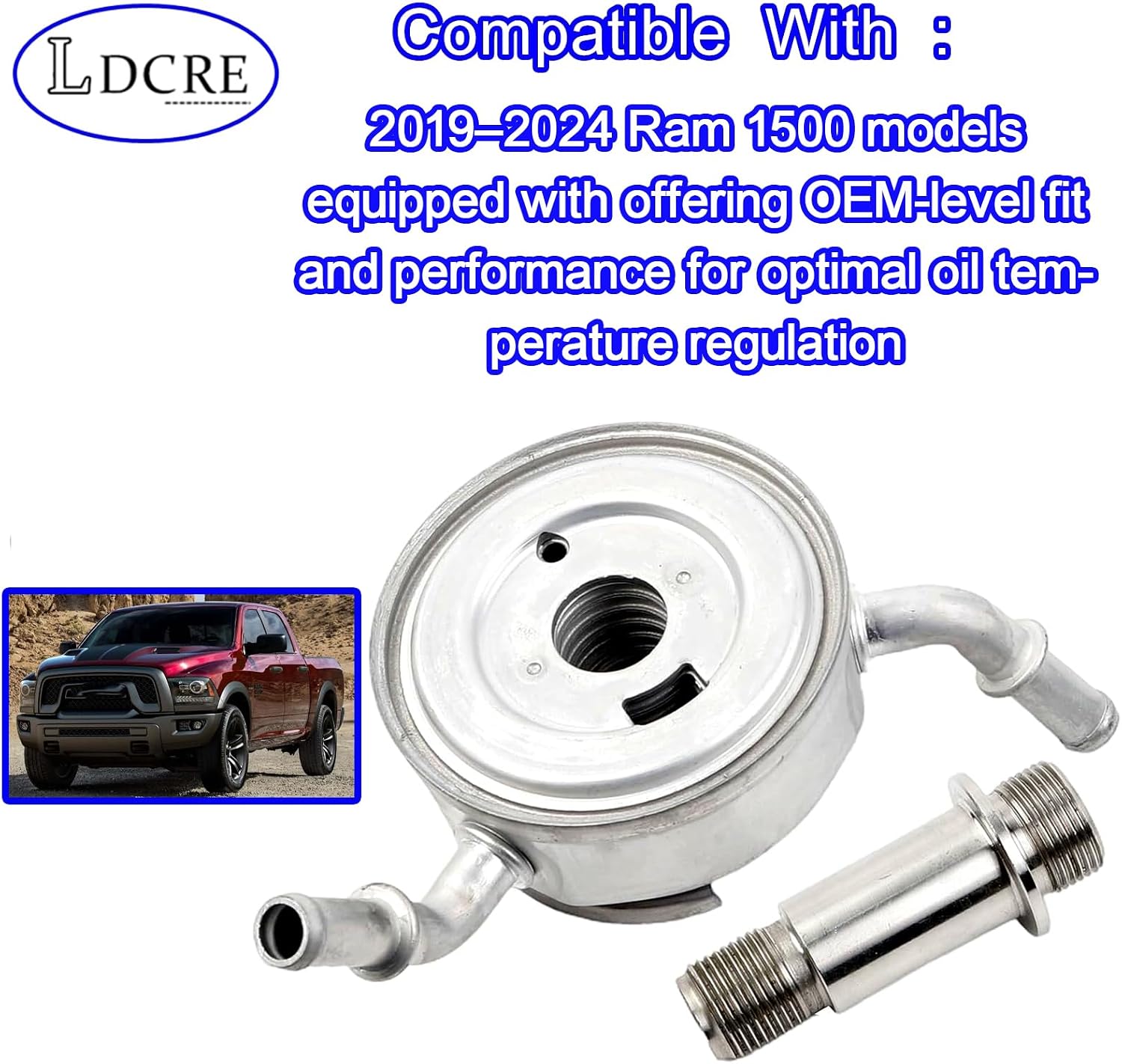 Engine Oil Cooler Compatible with 2019–2024 Ram 1500, Replaces 918-495, 68271639AD, 68271639AB, 68271639AC