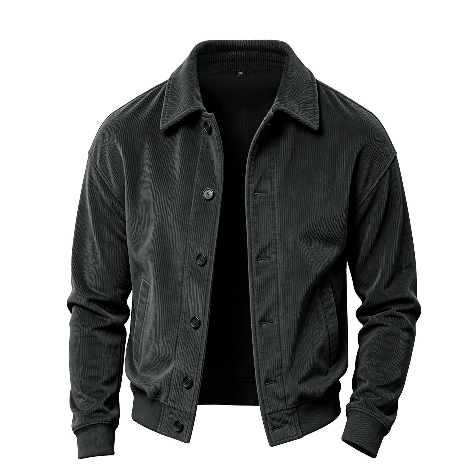 Cordjacke Herren Hemdjacke Winterhemden Warm Locker Overshirt Herbstjacke Winterjacke Bomberjacke Einfarbig Blouson Jacke Herbstjacke Herrenjacke