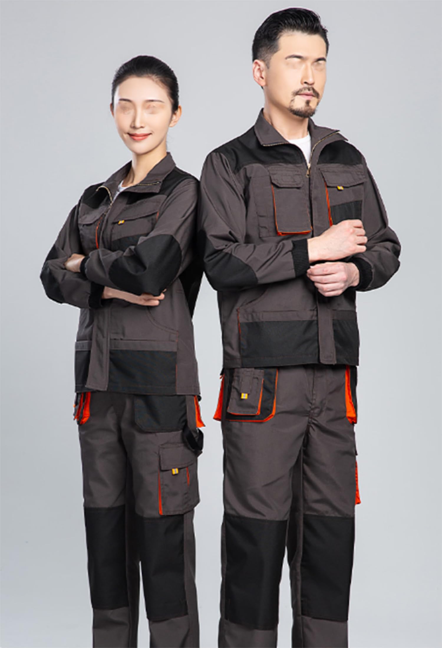 Mono de Trabajo Unisex Duradero para protección Laboral Traje de Mono de Manga Larga Chaqueta y pantalón con múltiples Bolsillos para talleres de Soldadura Ingeniería