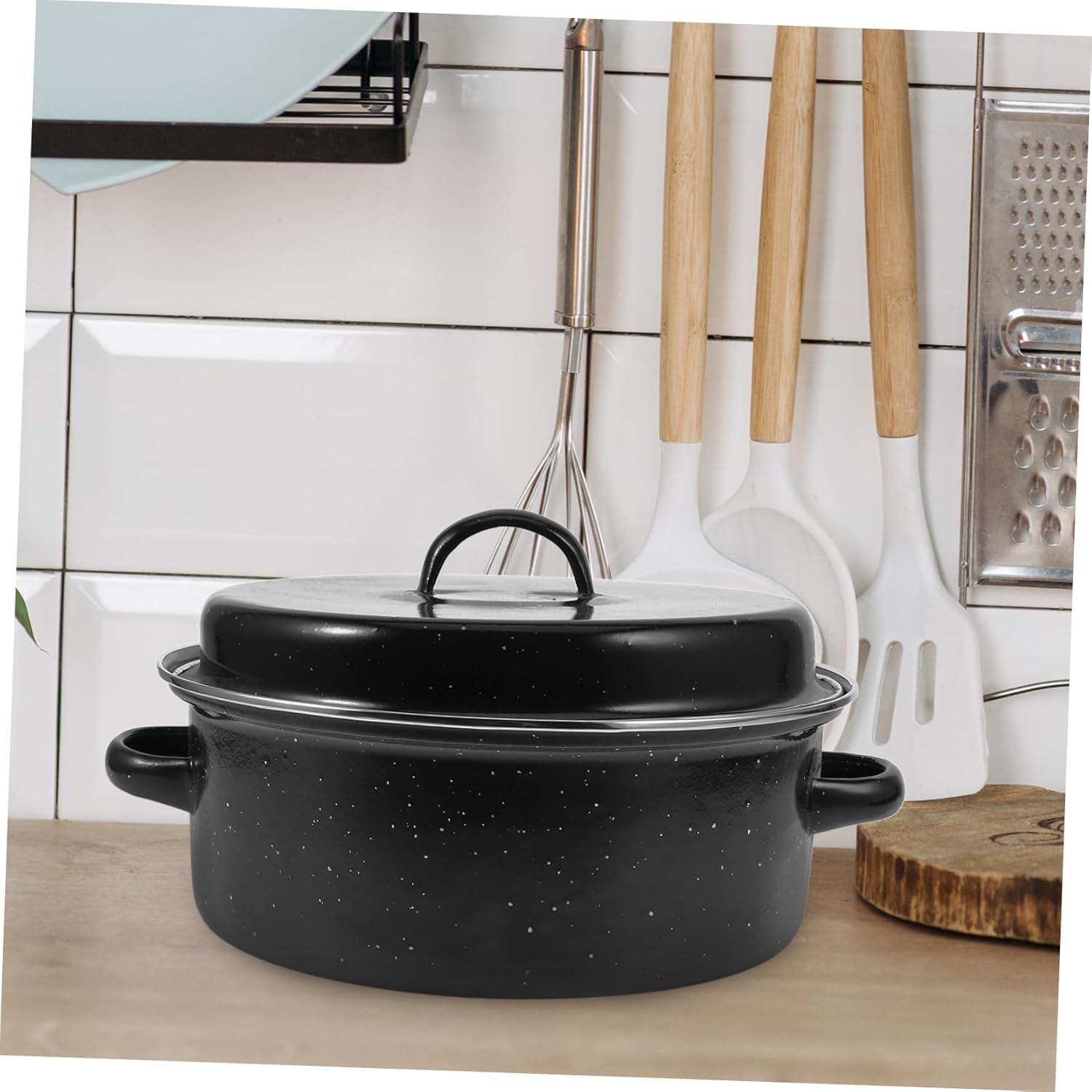 Multi-function Roaster Pan Enamel Barbecue Pot Kitchen Accessories Roaster Pan Daily Use