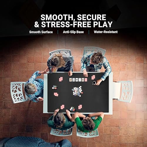 Miniatura 133 de Tapete de juego de mesa de 42 x 66 pulgadas, tapete Mahjong para mesa con bolsa de transporte, tapete de juego de neopreno antideslizante, cubierta