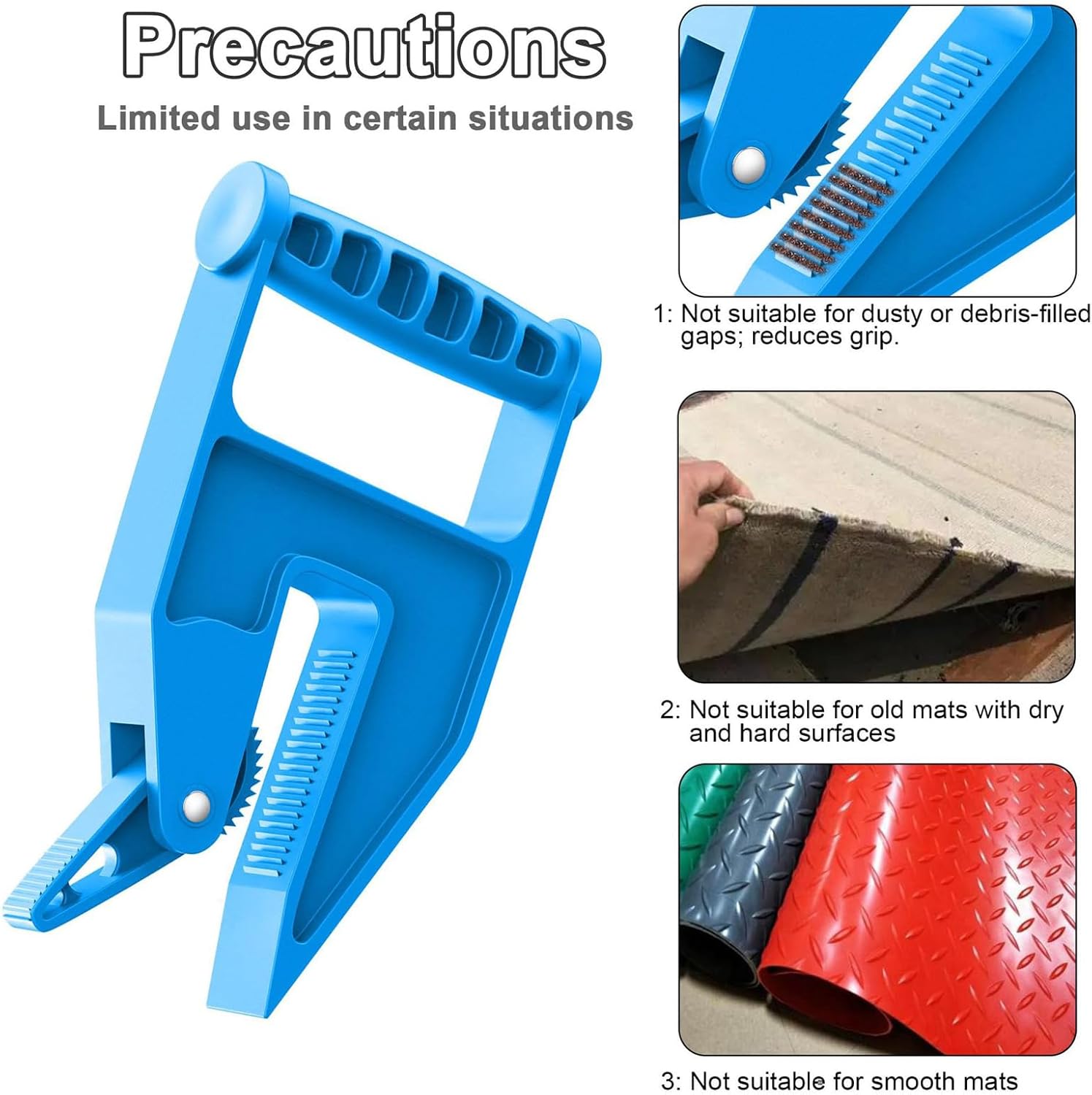 Pair of Mat Movers Tool - Mat Grippers - Heavy Duty Stall Mat Handlers for Horse Mat, Gym Mat, Trailer Mat & Rubber Mats -Ergonomic Mat Puller Perfect for Barn & Home, Durable and Save Time