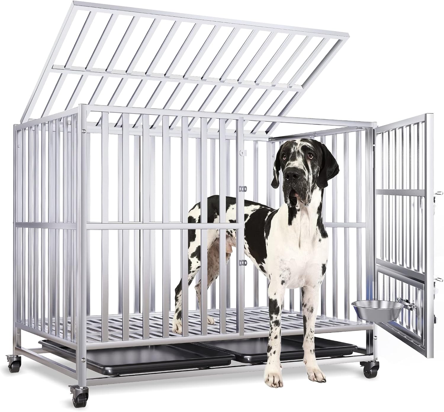42 inch Heavy Duty Stainless Steel XL Dog Crates for